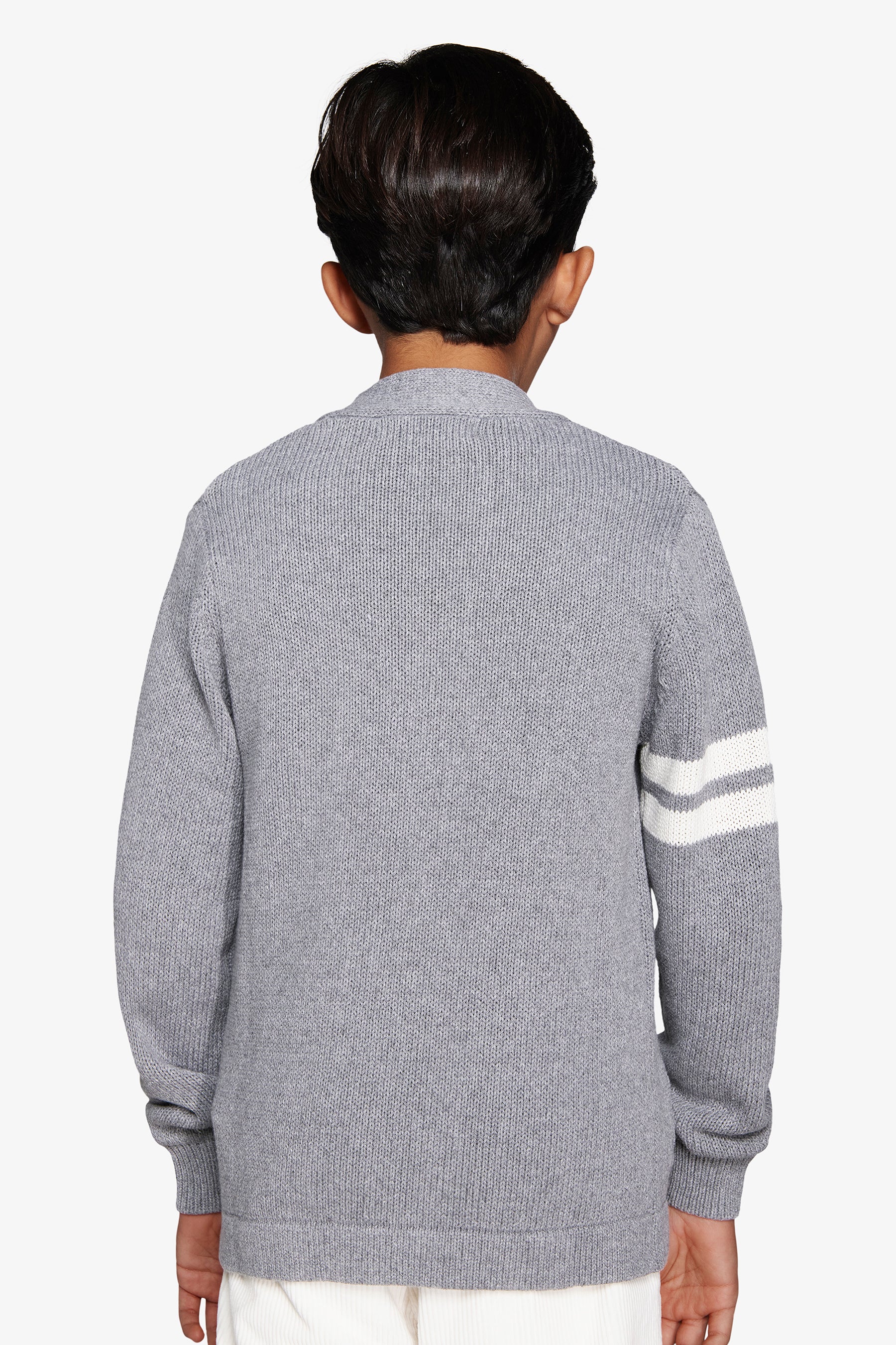 Cardigan scollo a V grigio medio Kids-Dan John