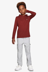 Felpa jersey con cappuccio e ricamo bordeaux Kids-Dan John