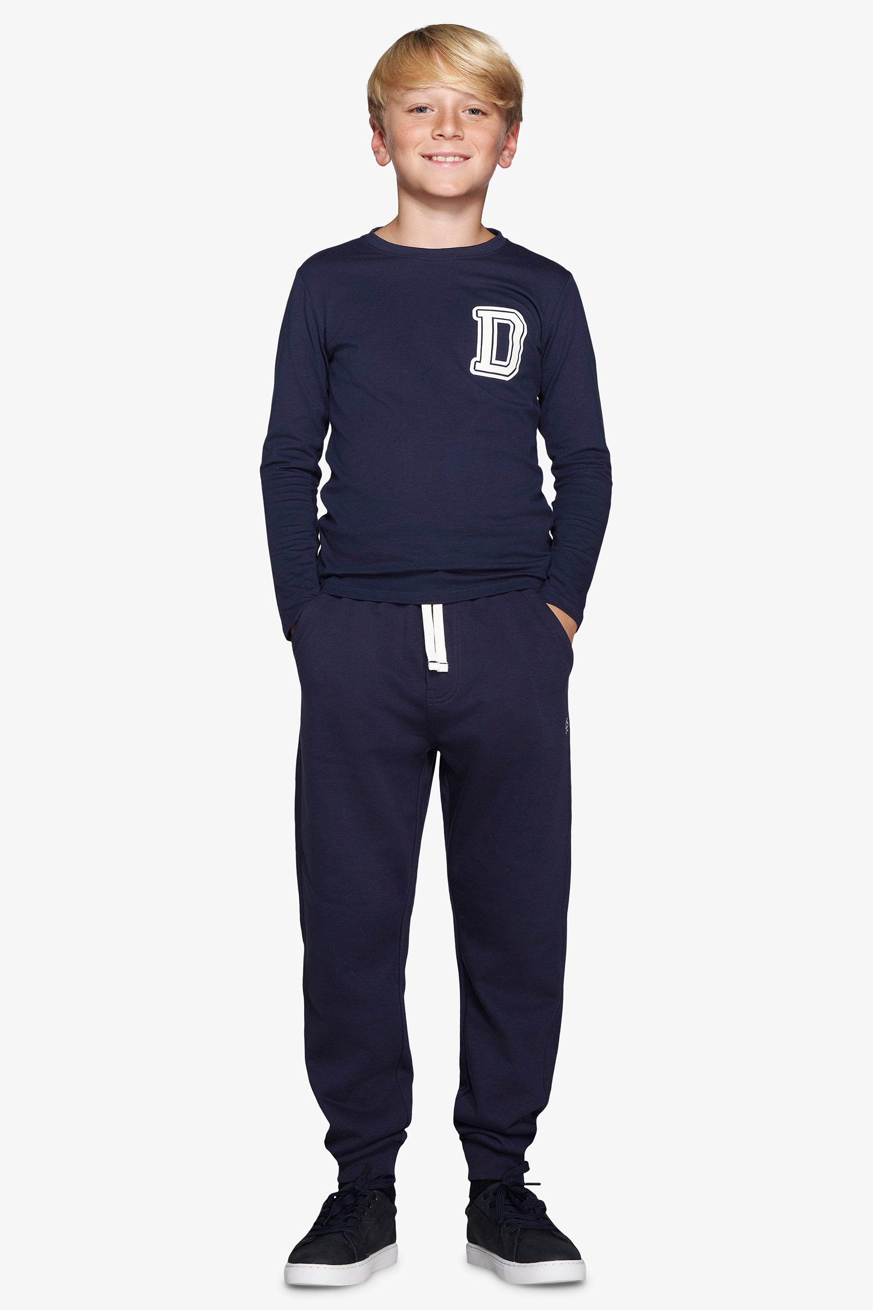 T-shirt con stampa blu Kids-Dan John
