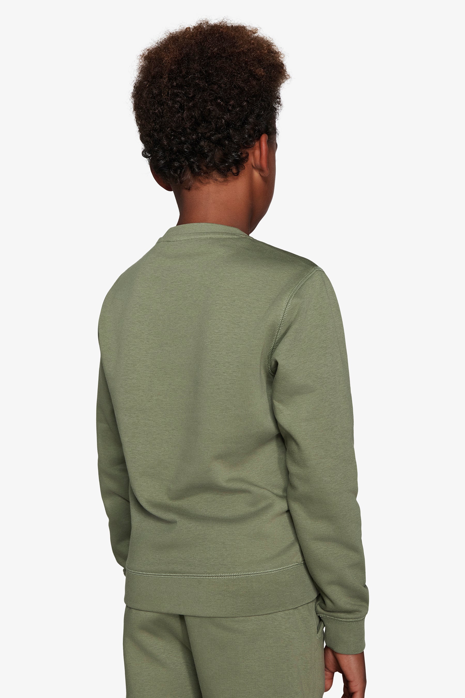 Felpa girocollo basic verde Kids-Dan John