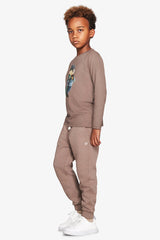 T-shirt con stampa frontale tortora Kids-Dan John