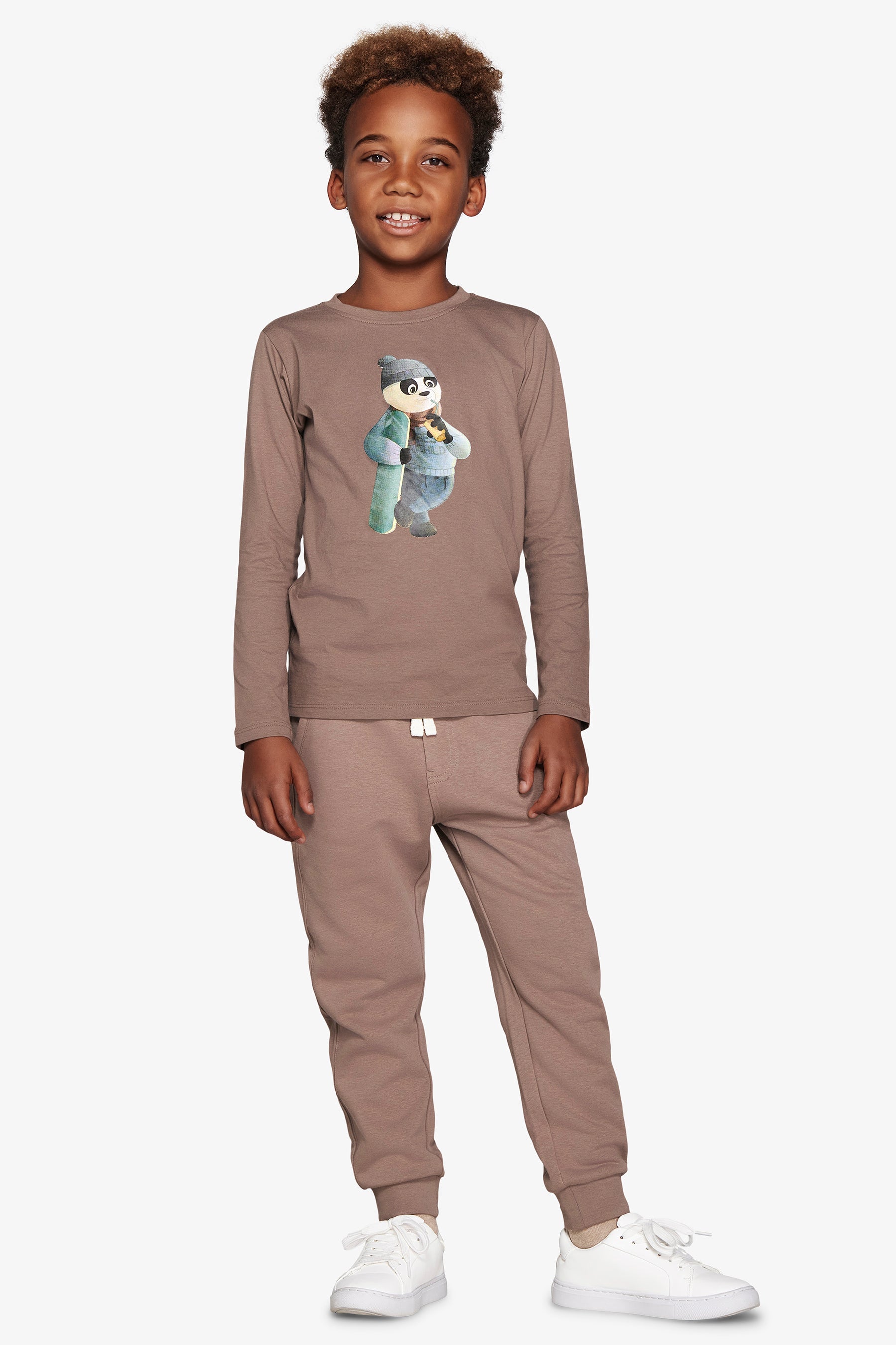 T-shirt con stampa frontale tortora Kids-Dan John