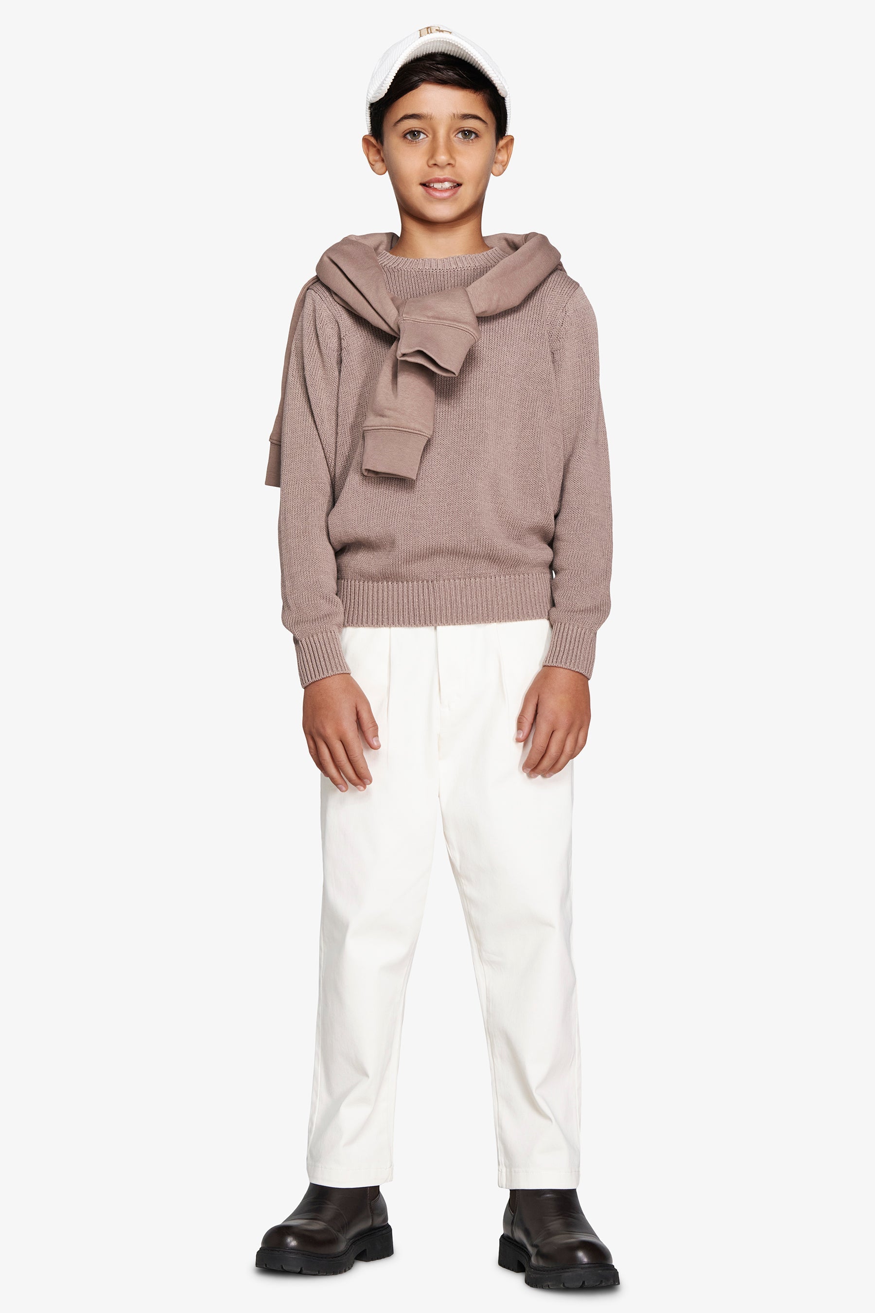 Maglia girocollo rasata tortora Kids-Dan John