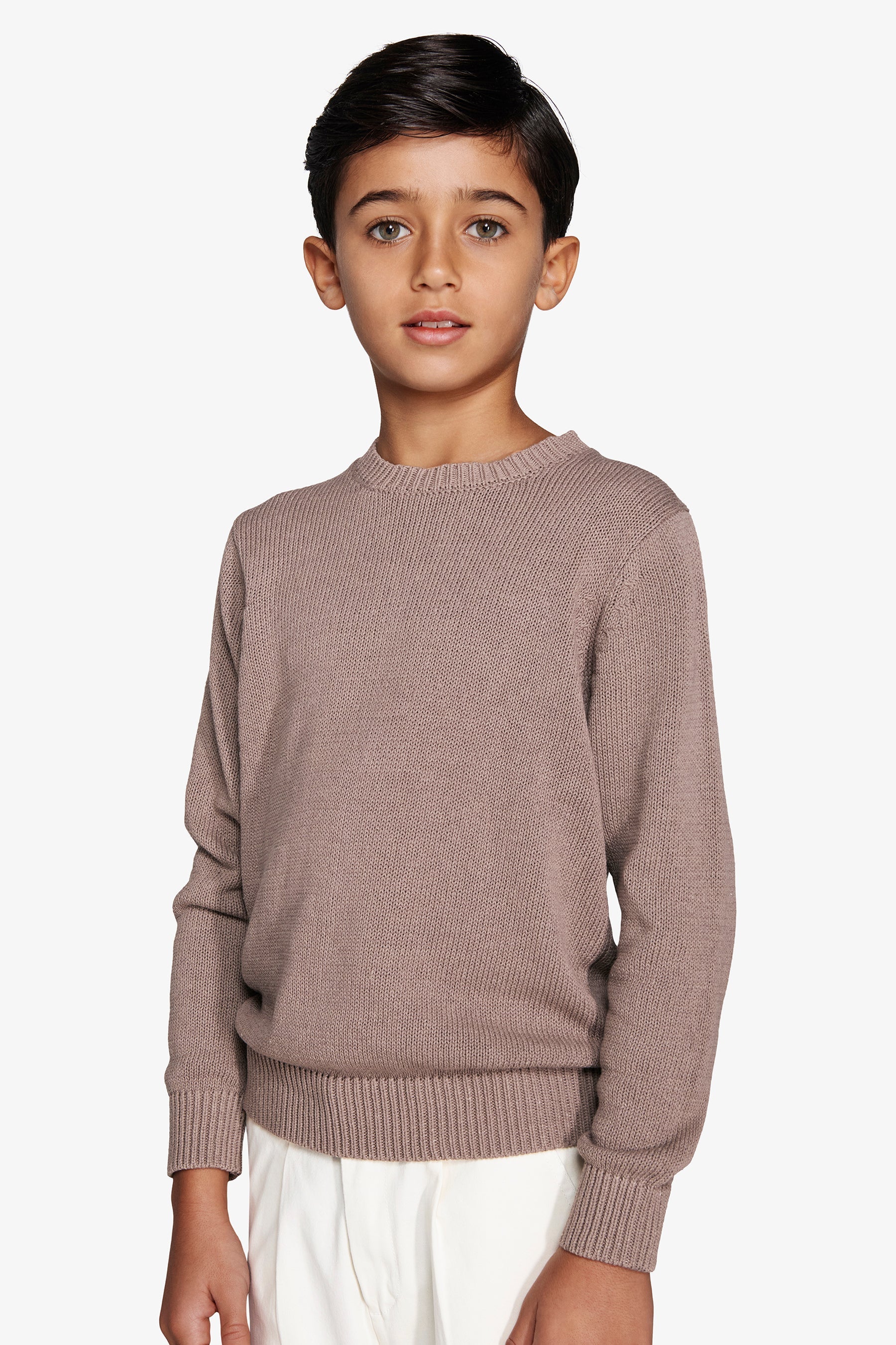 Maglia girocollo rasata tortora Kids-Dan John