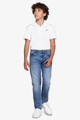 Polo con ricamo bianca Kids-Dan John