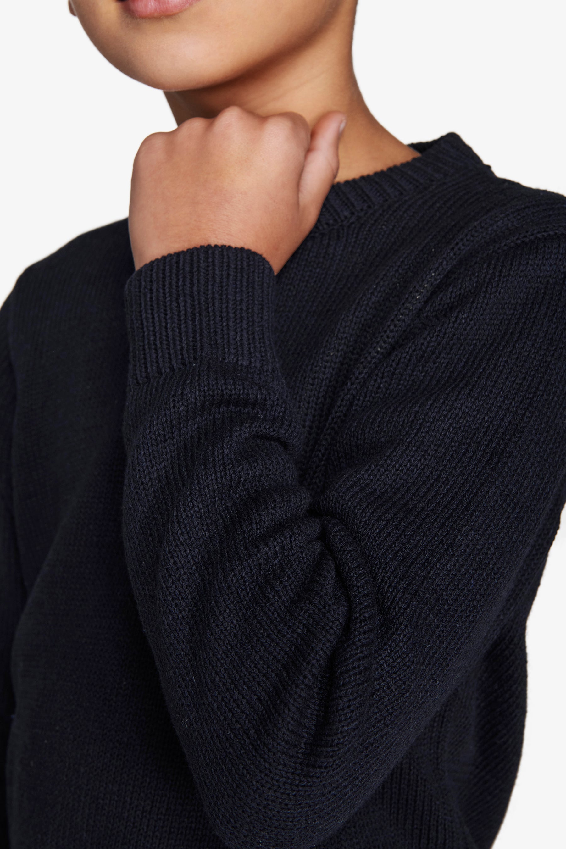 Maglia girocollo rasata blu Kids-Dan John