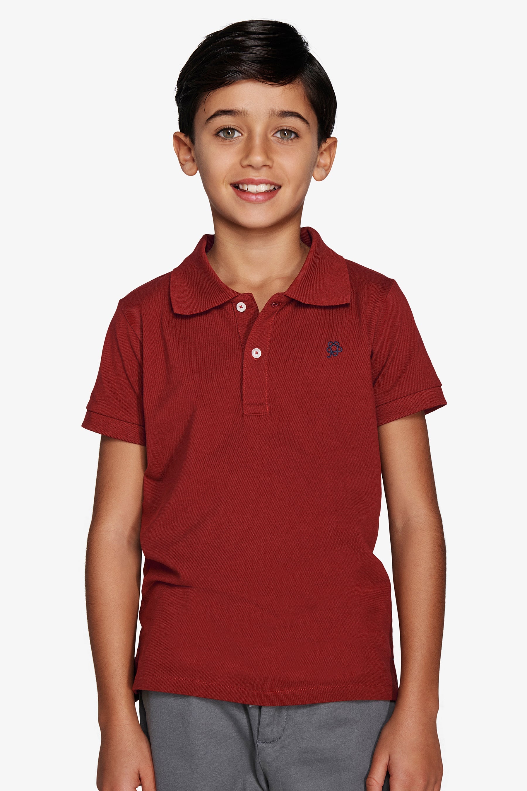Polo con ricamo bordeaux Kids-Dan John