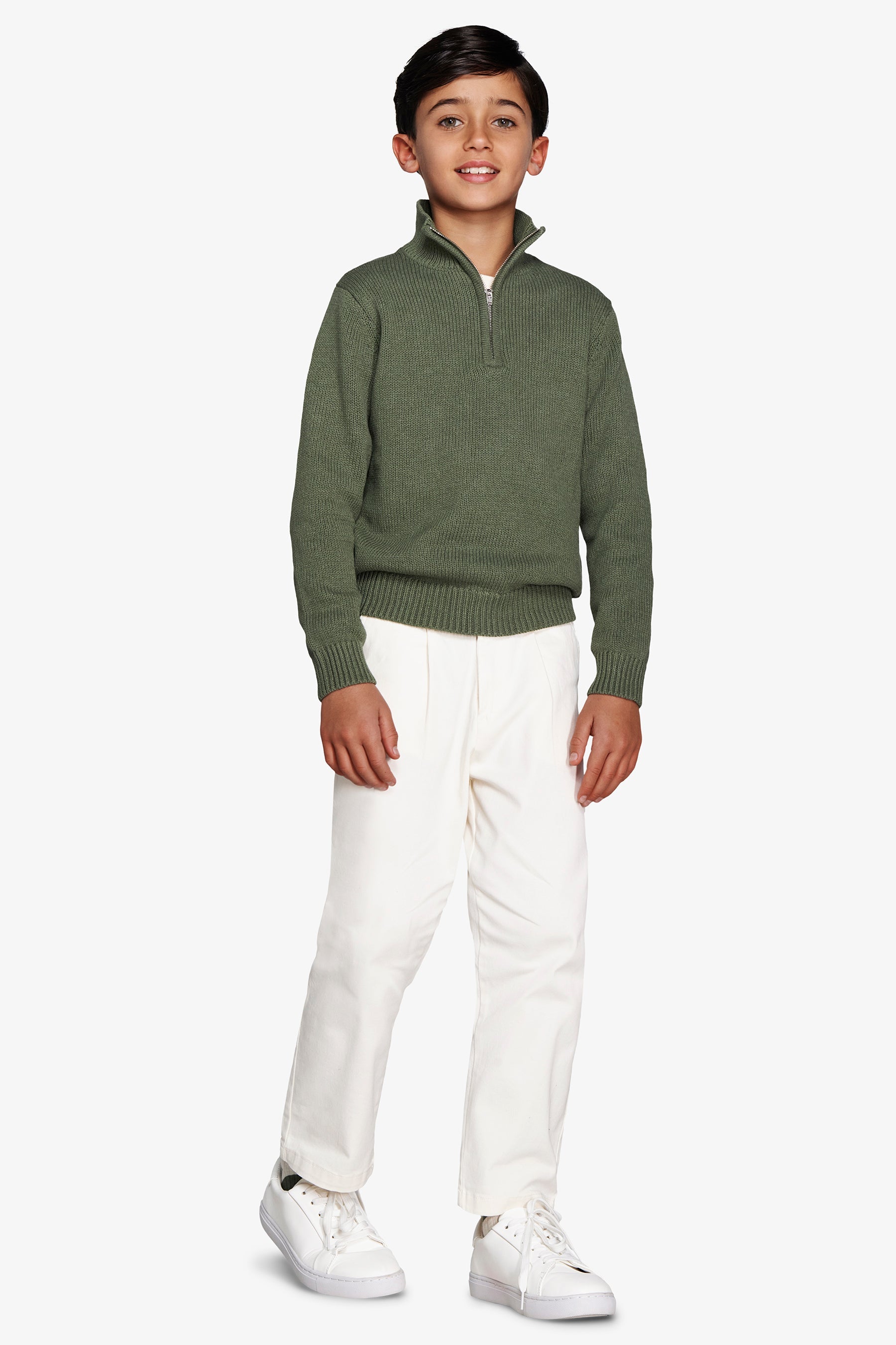 Maglia half zip verde Kids-Dan John
