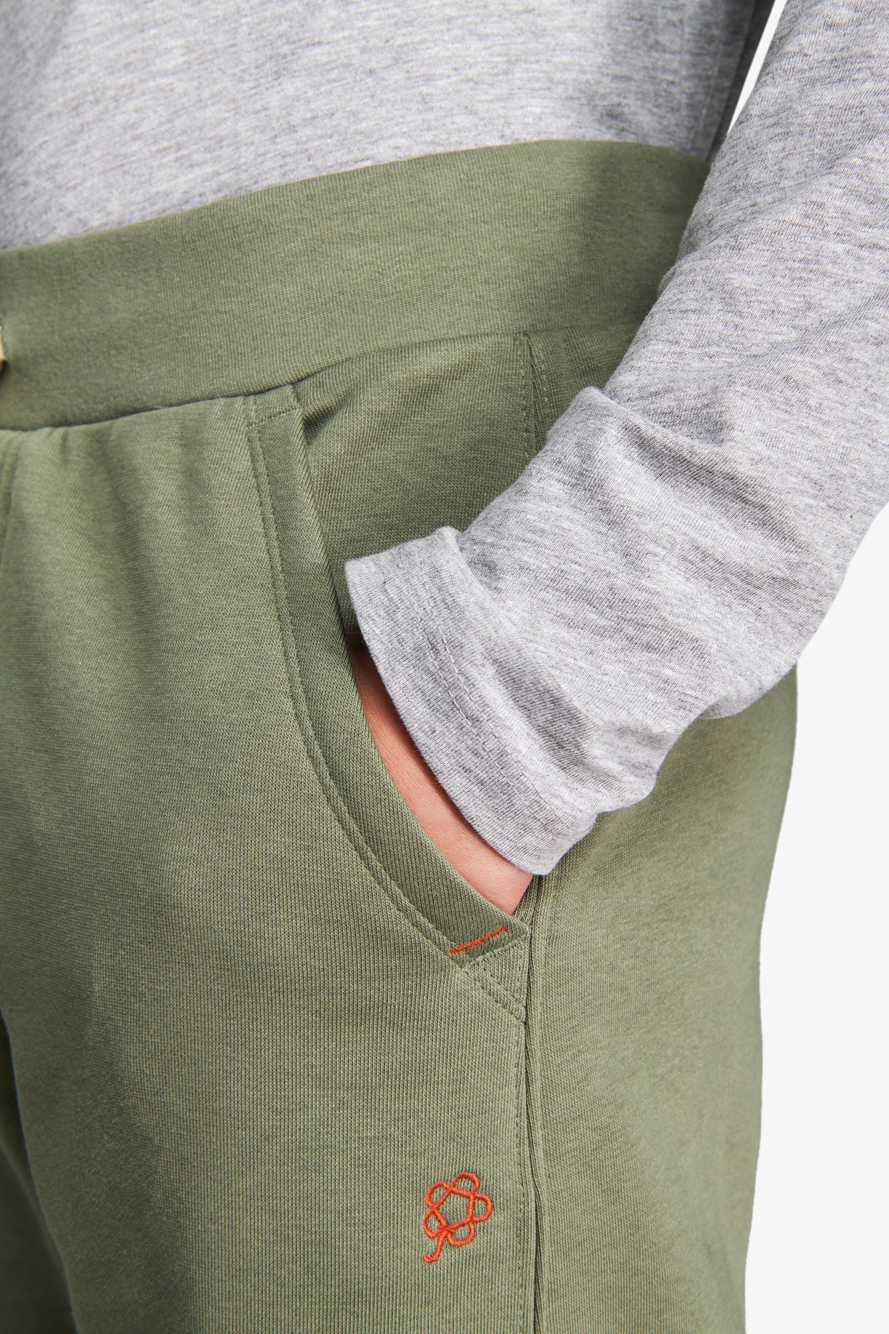 Pantaloni felpa basic verde Kids-Dan John
