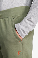 Pantaloni felpa basic verde Kids-Dan John