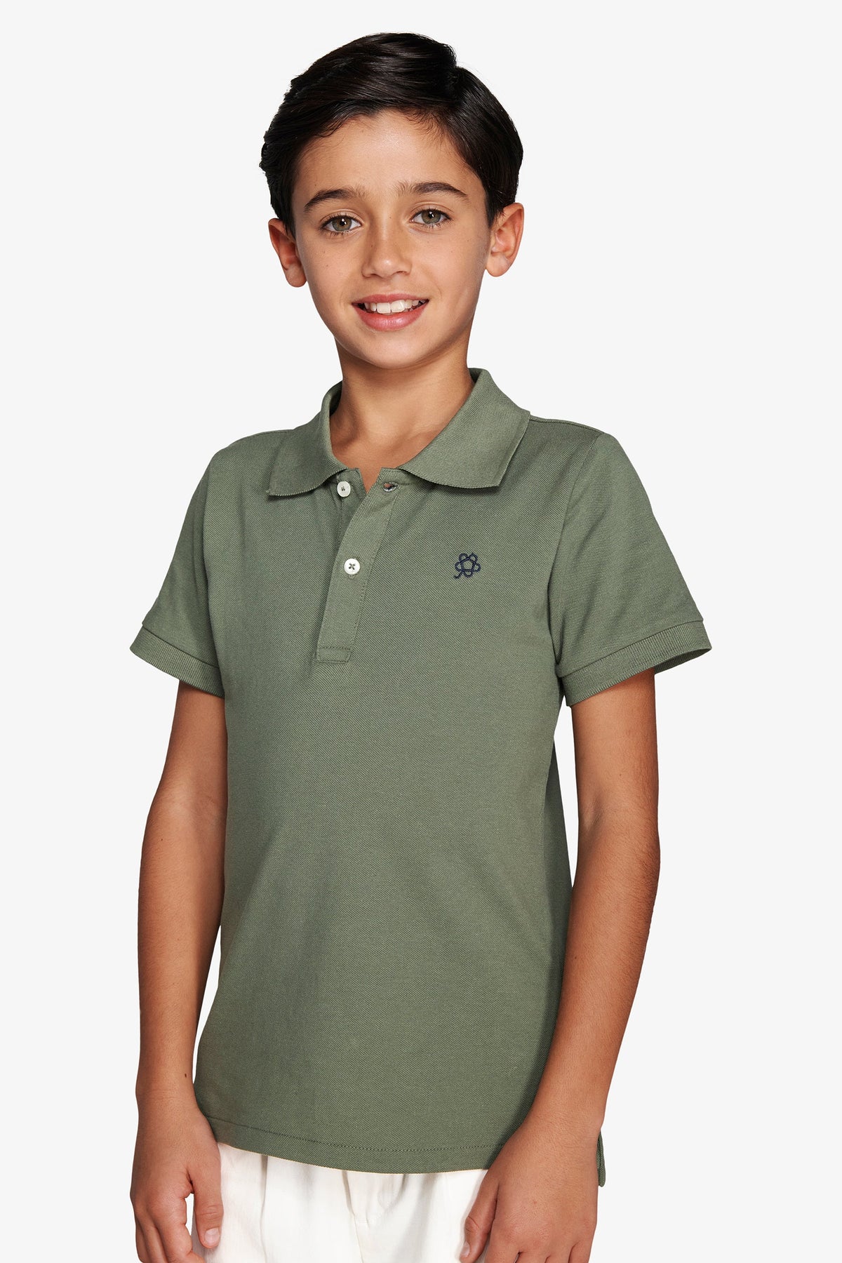 Polo con ricamo verde Kids-Dan John