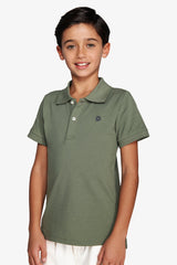 Polo con ricamo verde Kids-Dan John