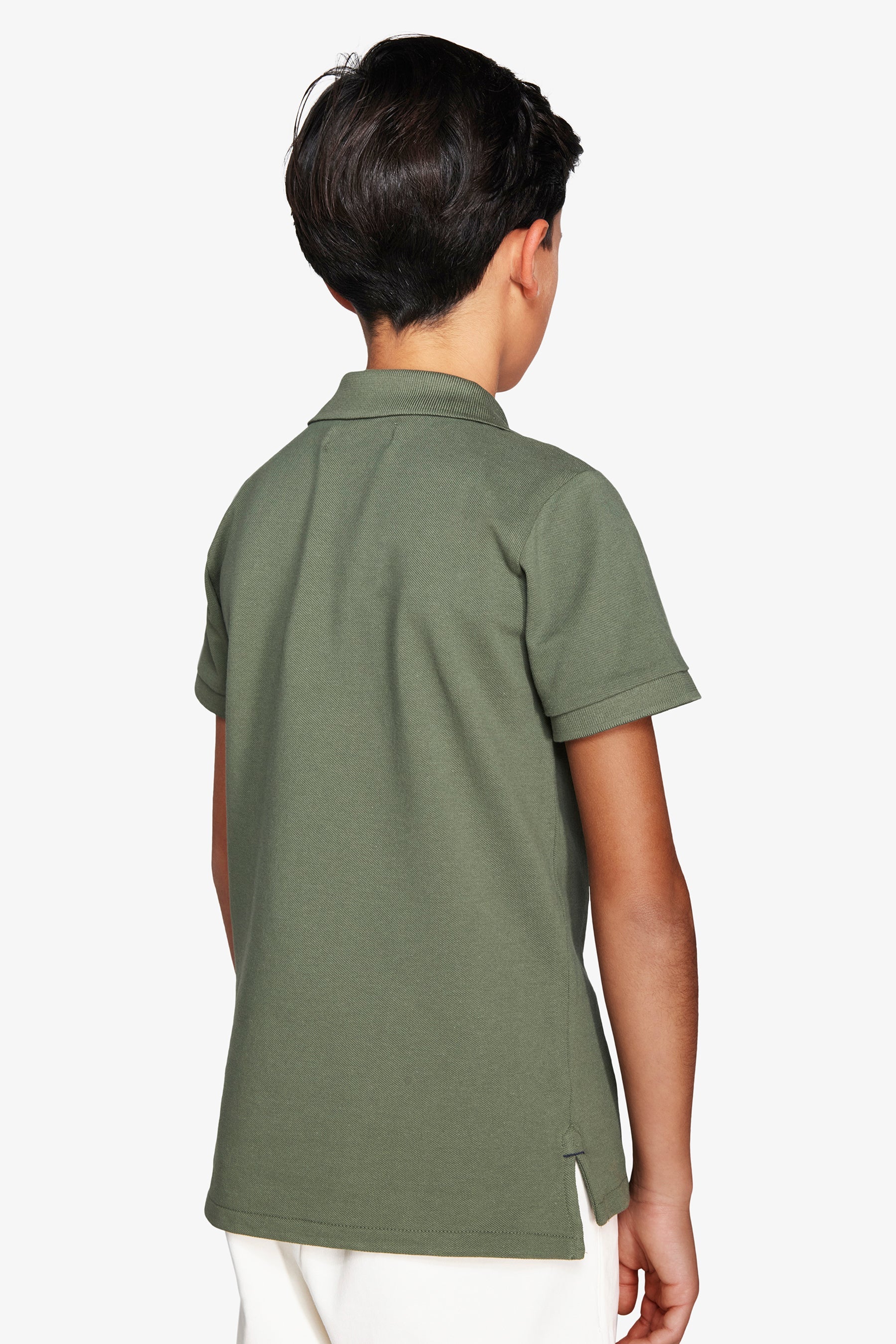 Polo con ricamo verde Kids-Dan John