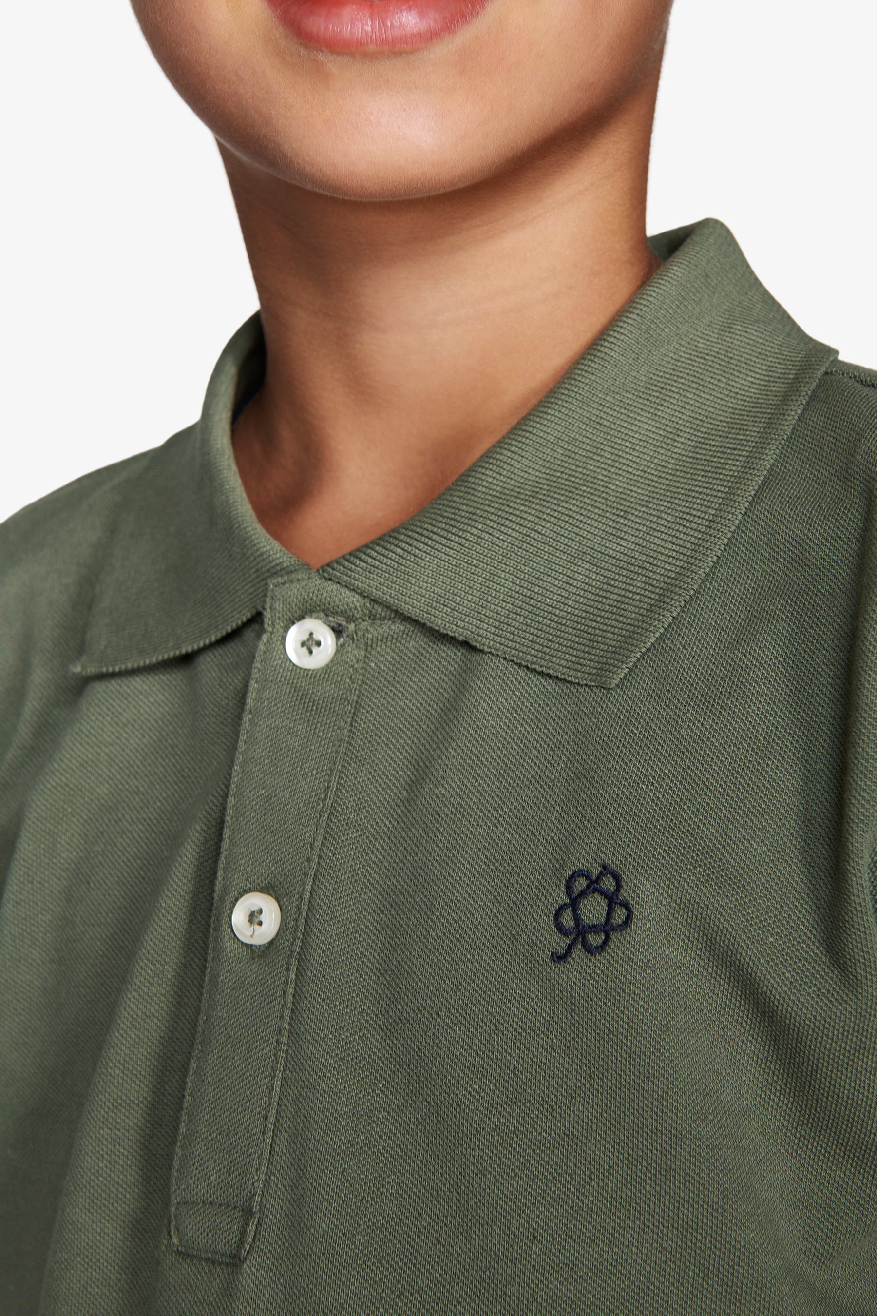 Polo con ricamo verde Kids-Dan John