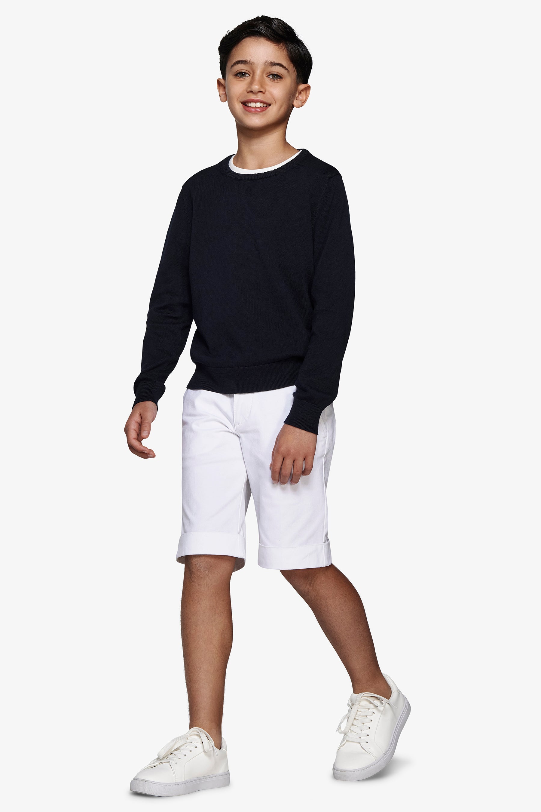 Maglia girocollo blu Kids-Dan John