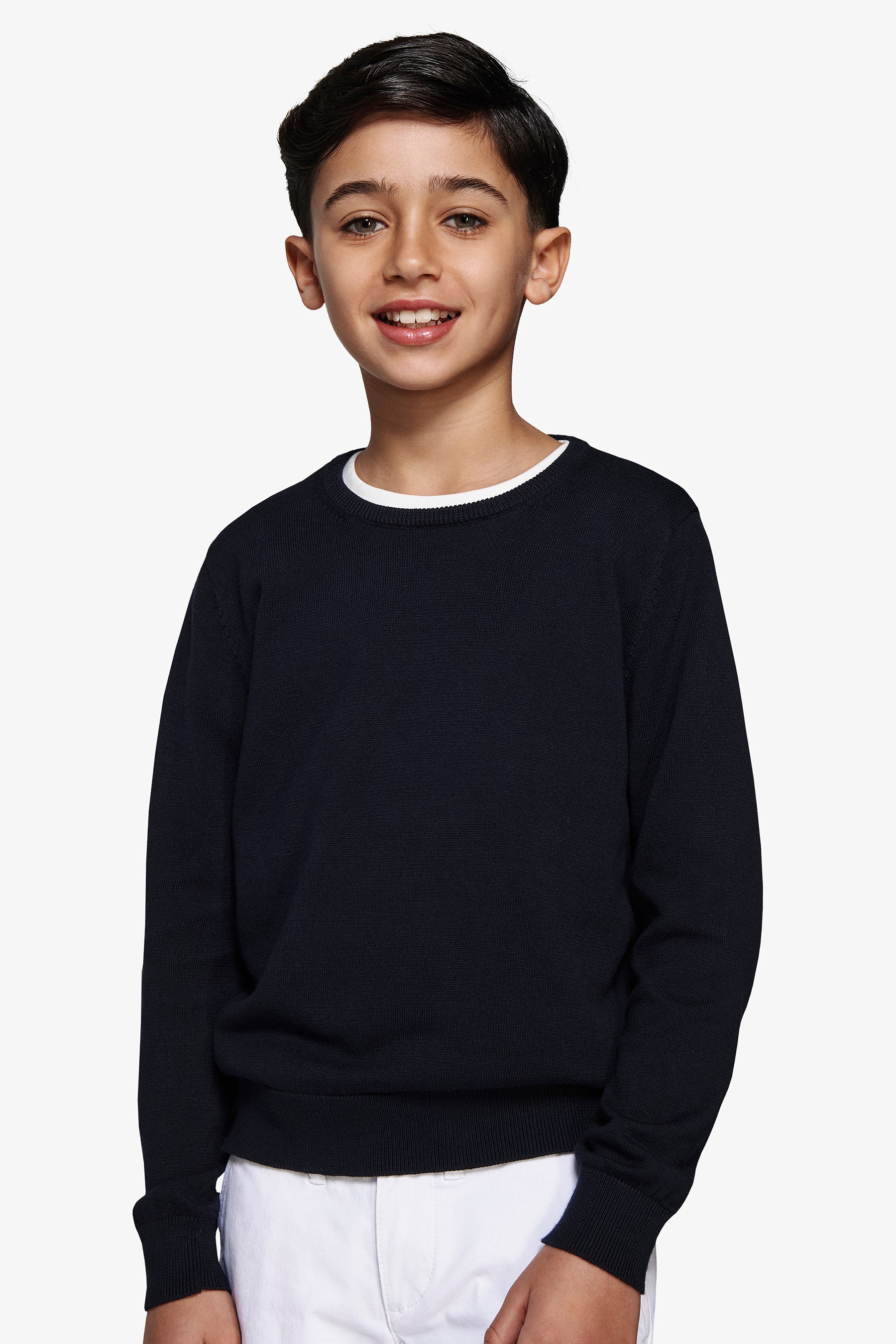 Maglia girocollo blu Kids-Dan John