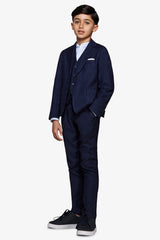 Kids' dark blue denim-effect dress