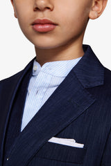 Kids' dark blue denim-effect dress