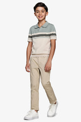 Polo in maglia a righe light green Kids-Dan John