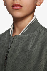 Bomber in ecosuede traforato verde Kids-Dan John
