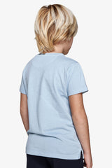 T-shirt basic con ricamo celeste Kids-Dan John