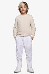 Maglia girocollo armaturata sabbia Kids-Dan John