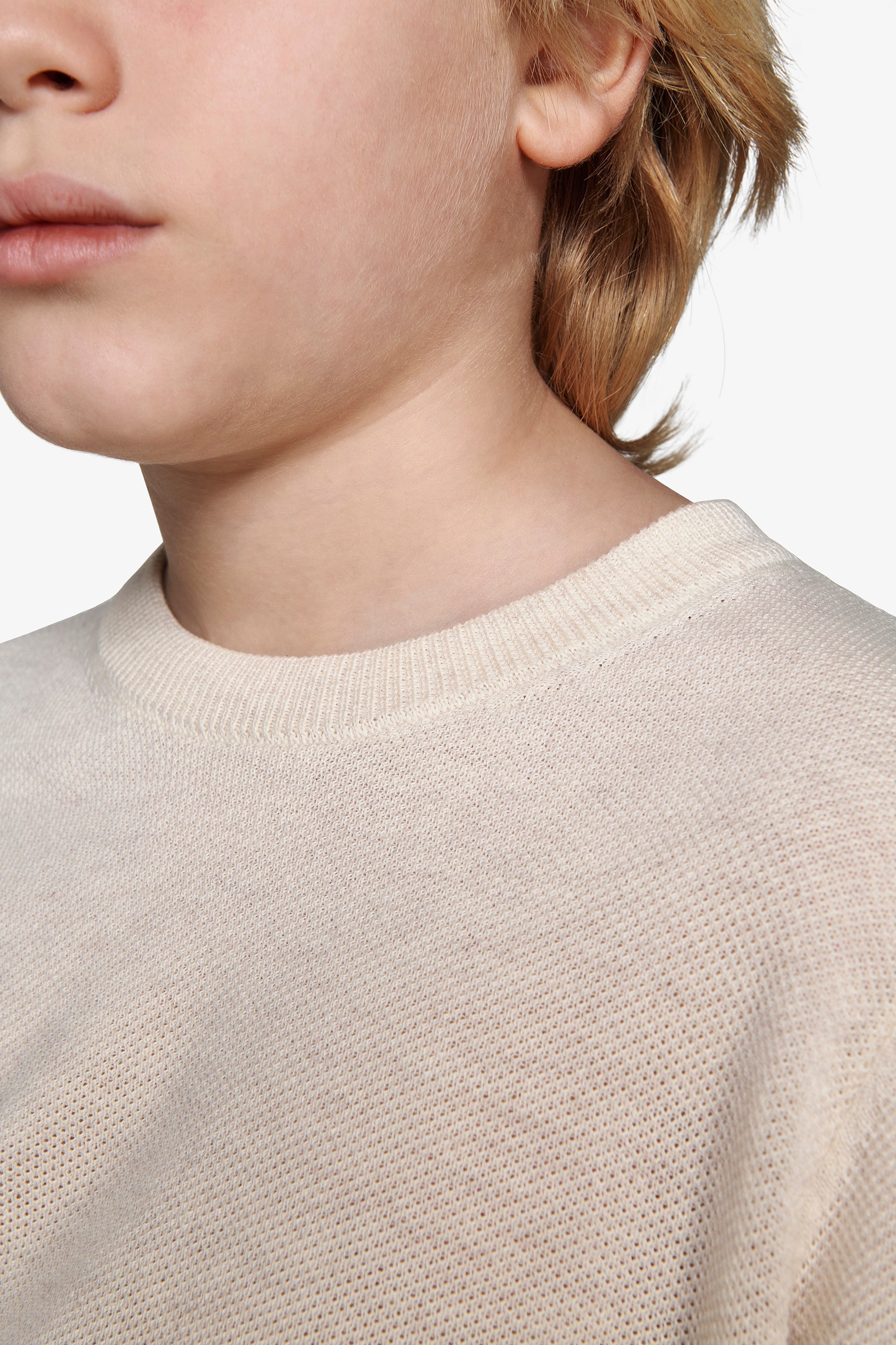 Maglia girocollo armaturata sabbia Kids-Dan John