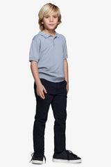 Polo in maglia celeste Kids-Dan John