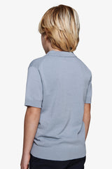 Polo in maglia celeste Kids-Dan John