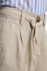 Kids' sand linen blend Bermuda shorts