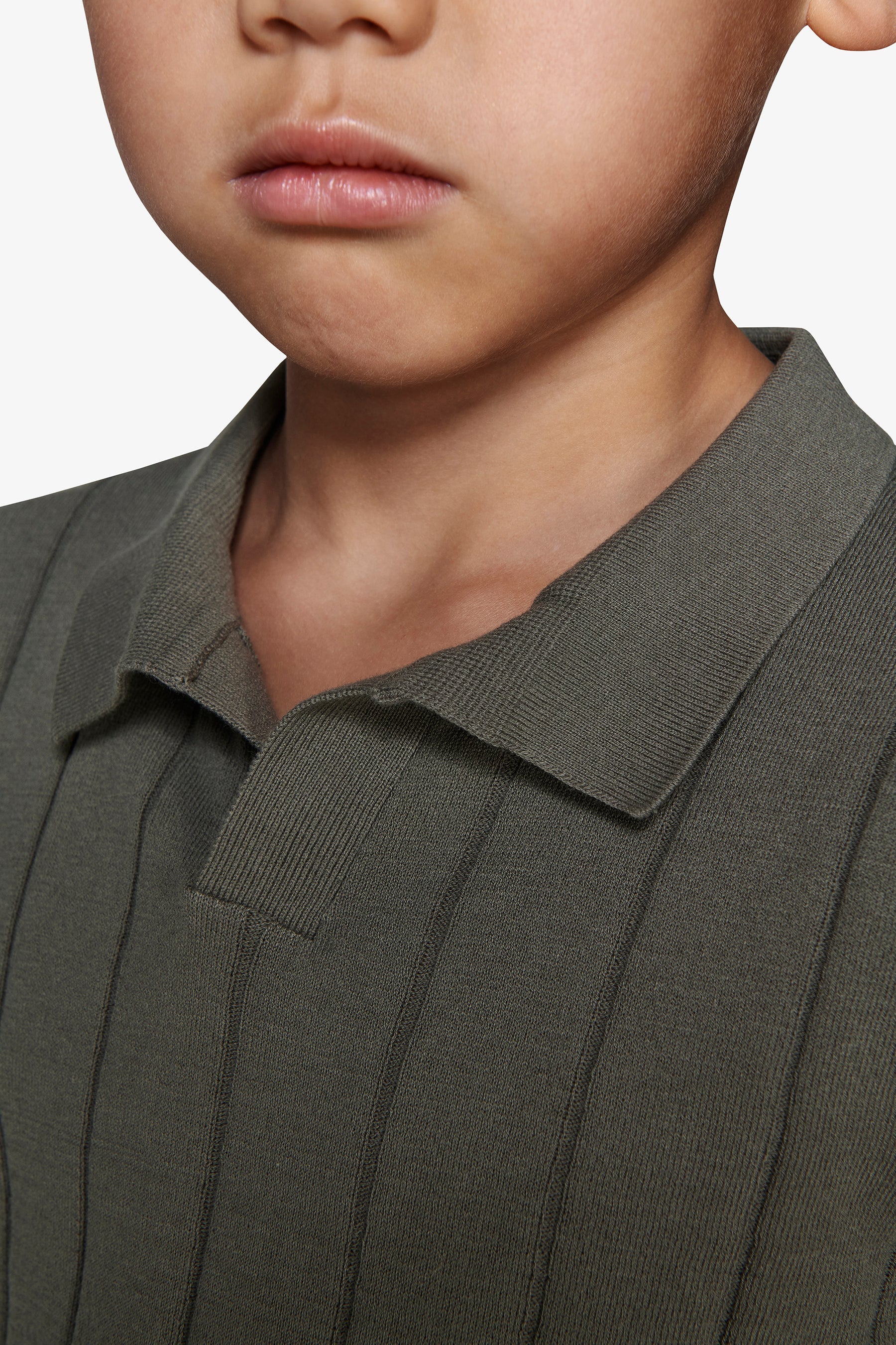 Polo in maglia costa piatta verde Kids-Dan John