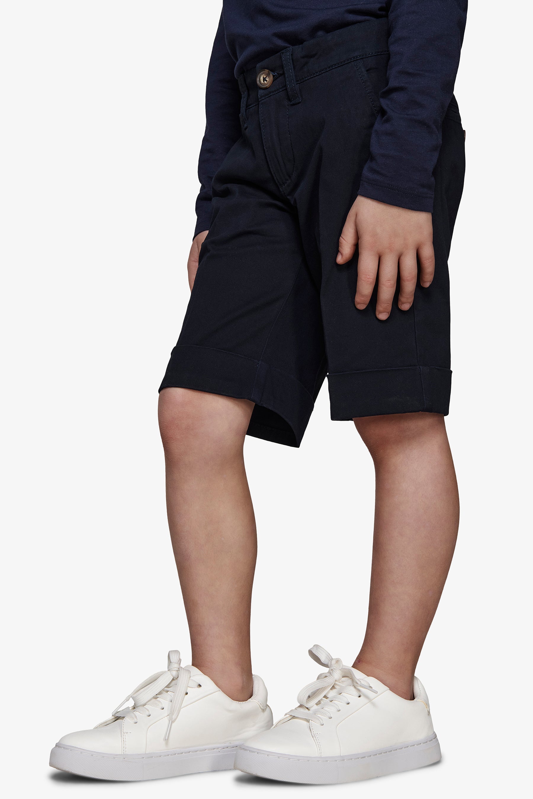 Bermuda chino basic in cotone blu Kids-Dan John