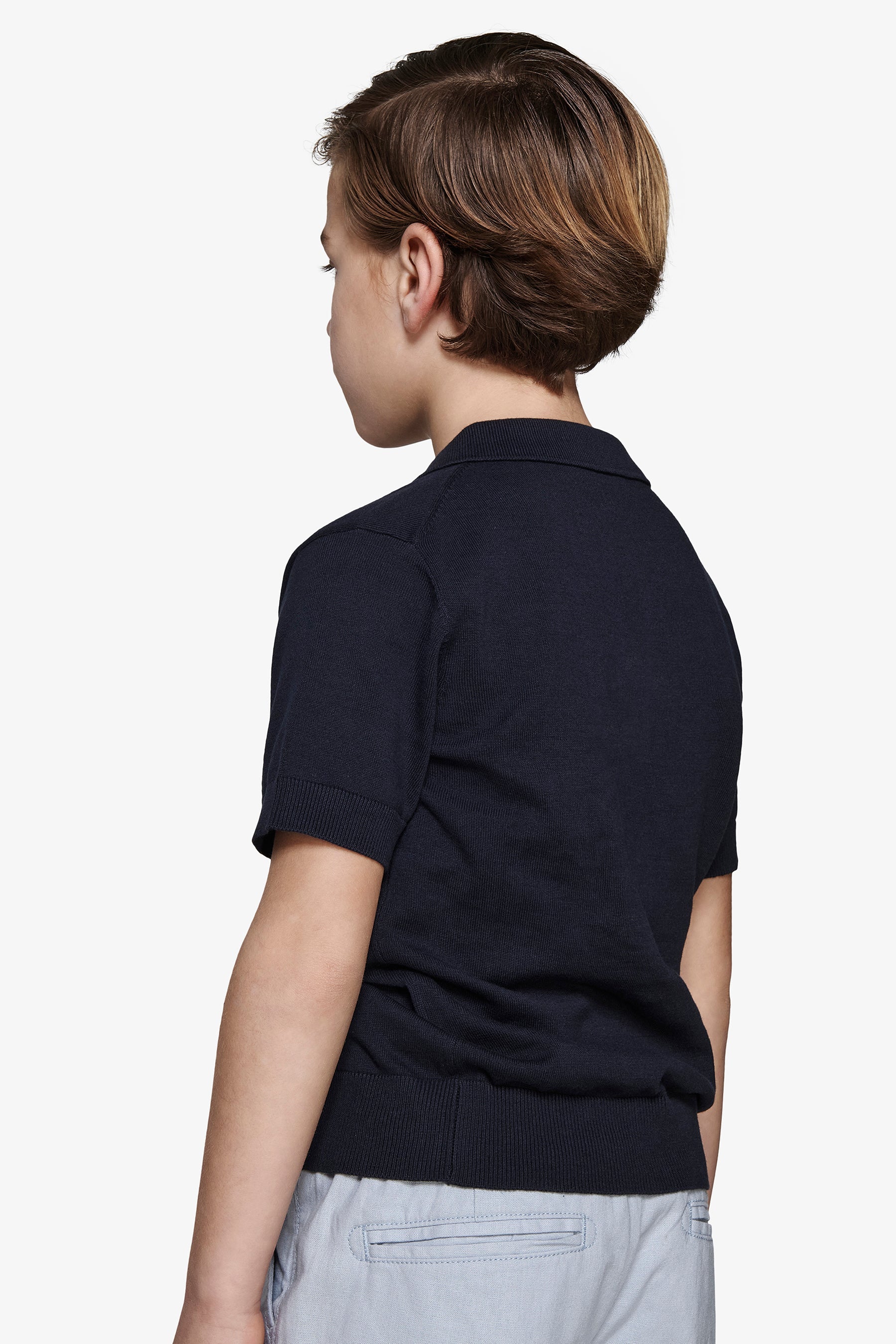 Polo in maglia blu Kids-Dan John