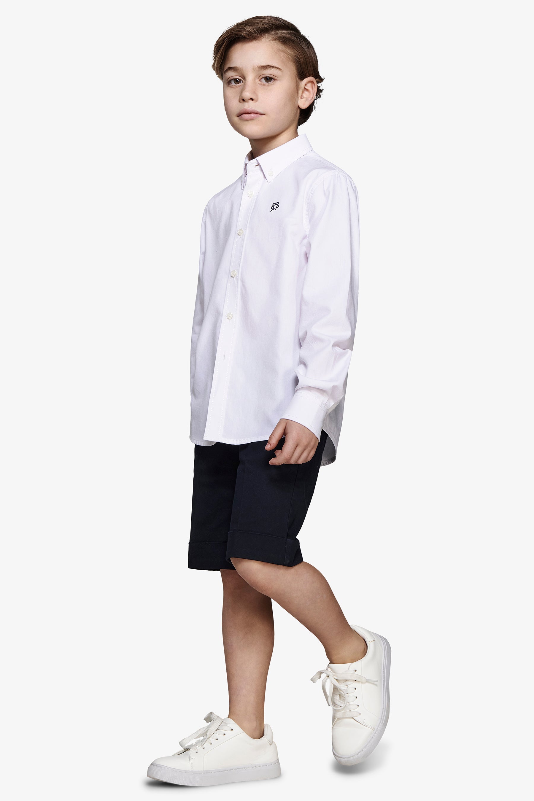 Camicia oxford button down bianca Kids-Dan John