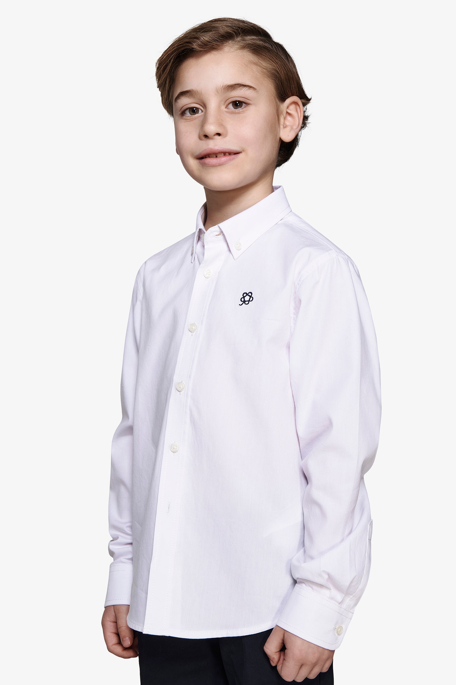 Camicia oxford button down bianca Kids-Dan John