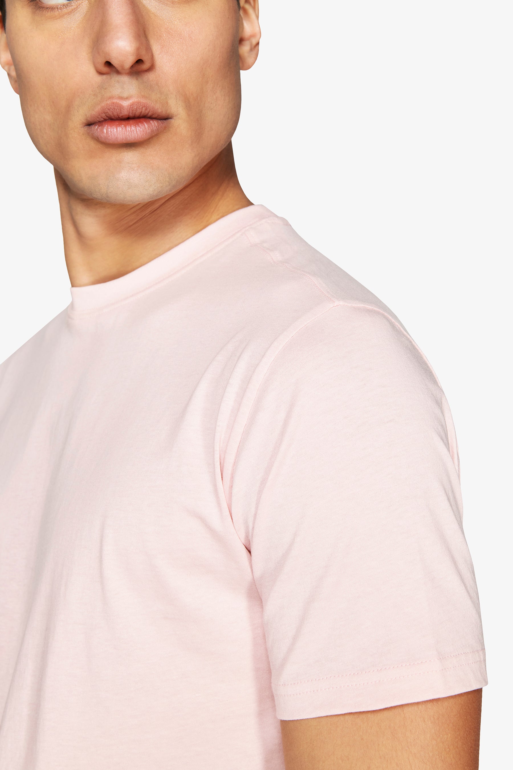 T-shirt basic in cotone leggero rosa-Dan John