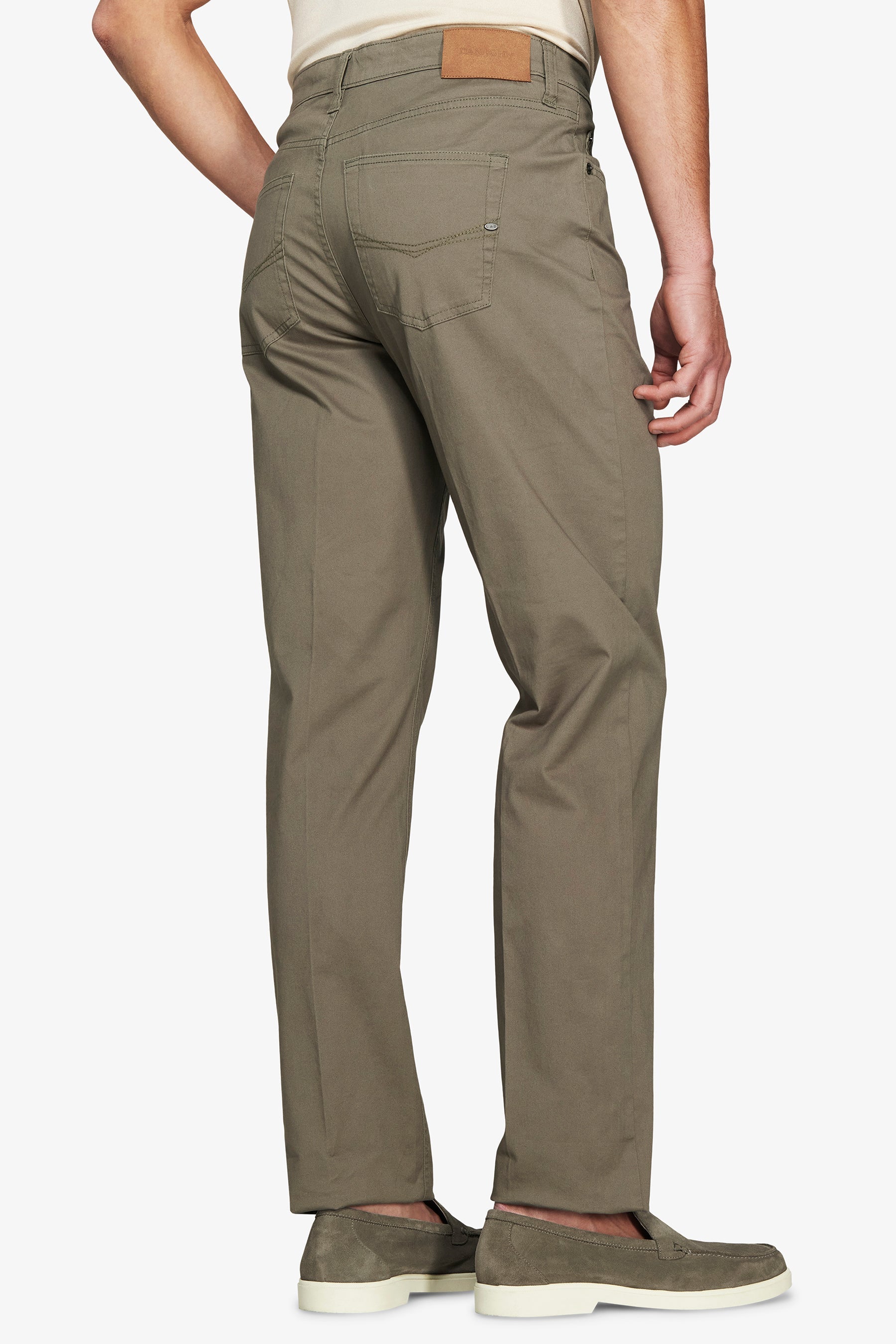 Pantaloni 5 tasche gabardina verdi-Dan John