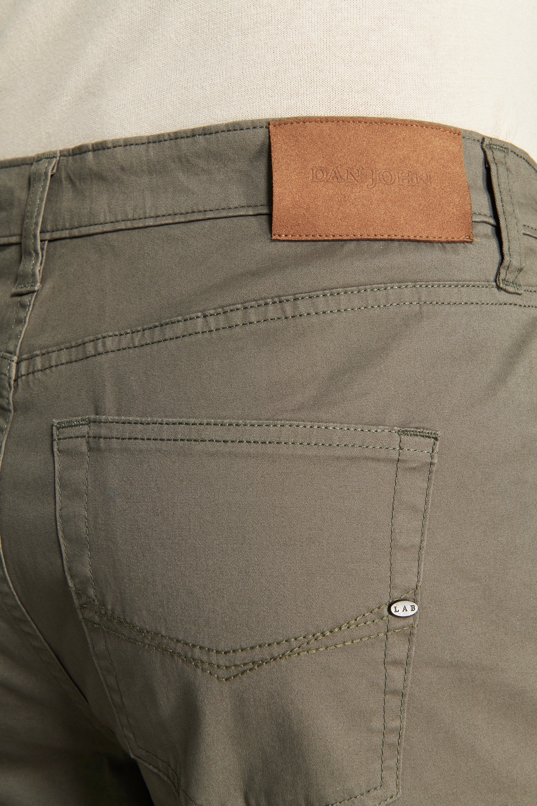 Pantaloni 5 tasche gabardina verdi-Dan John