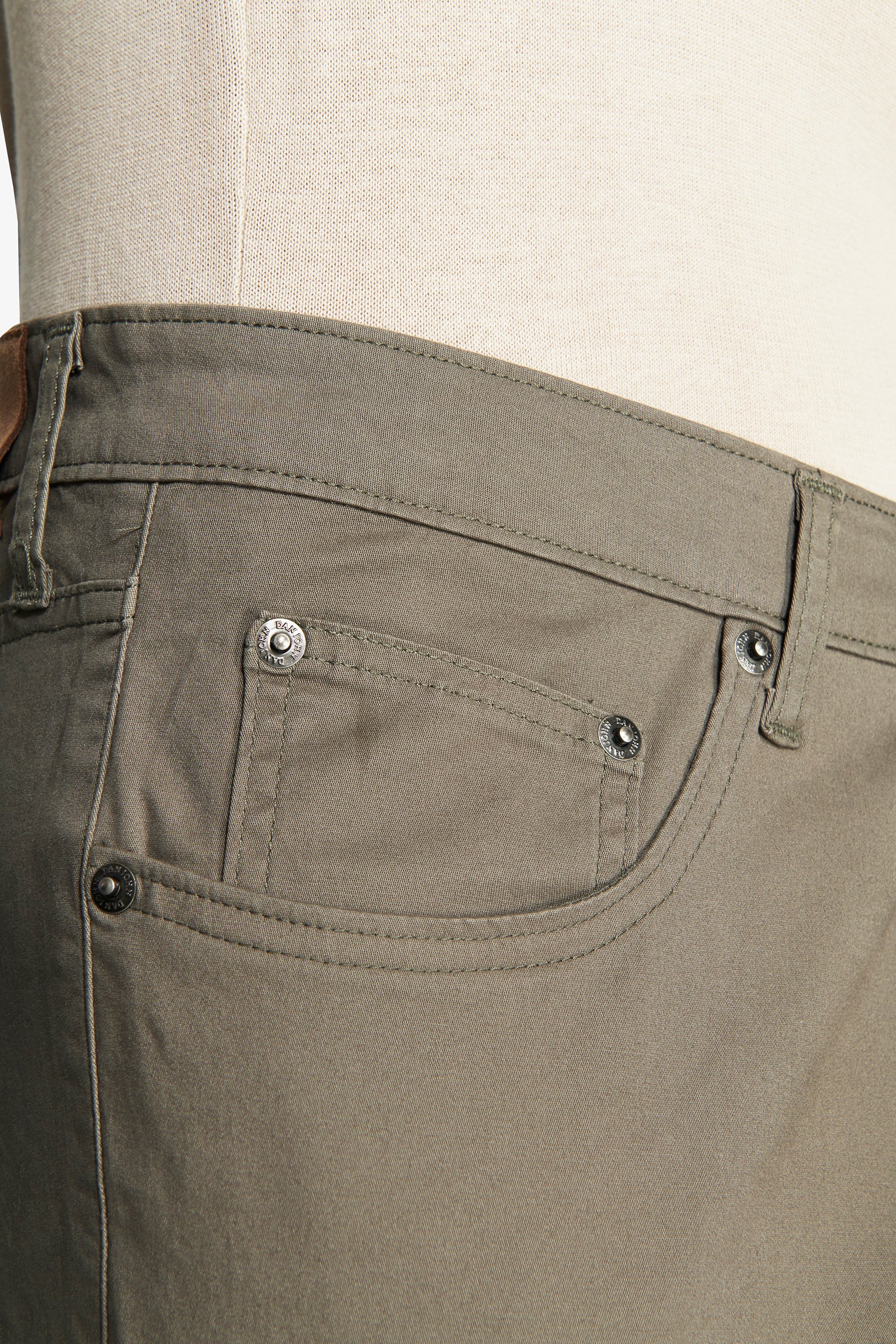 Pantaloni 5 tasche gabardina verdi-Dan John