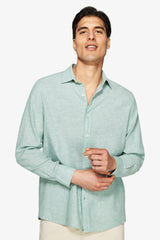 Camicia misto lino relaxed salvia-Dan John