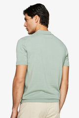 Polo in maglia basic in cotone light green-Dan John