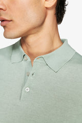 Polo in maglia basic in cotone light green-Dan John