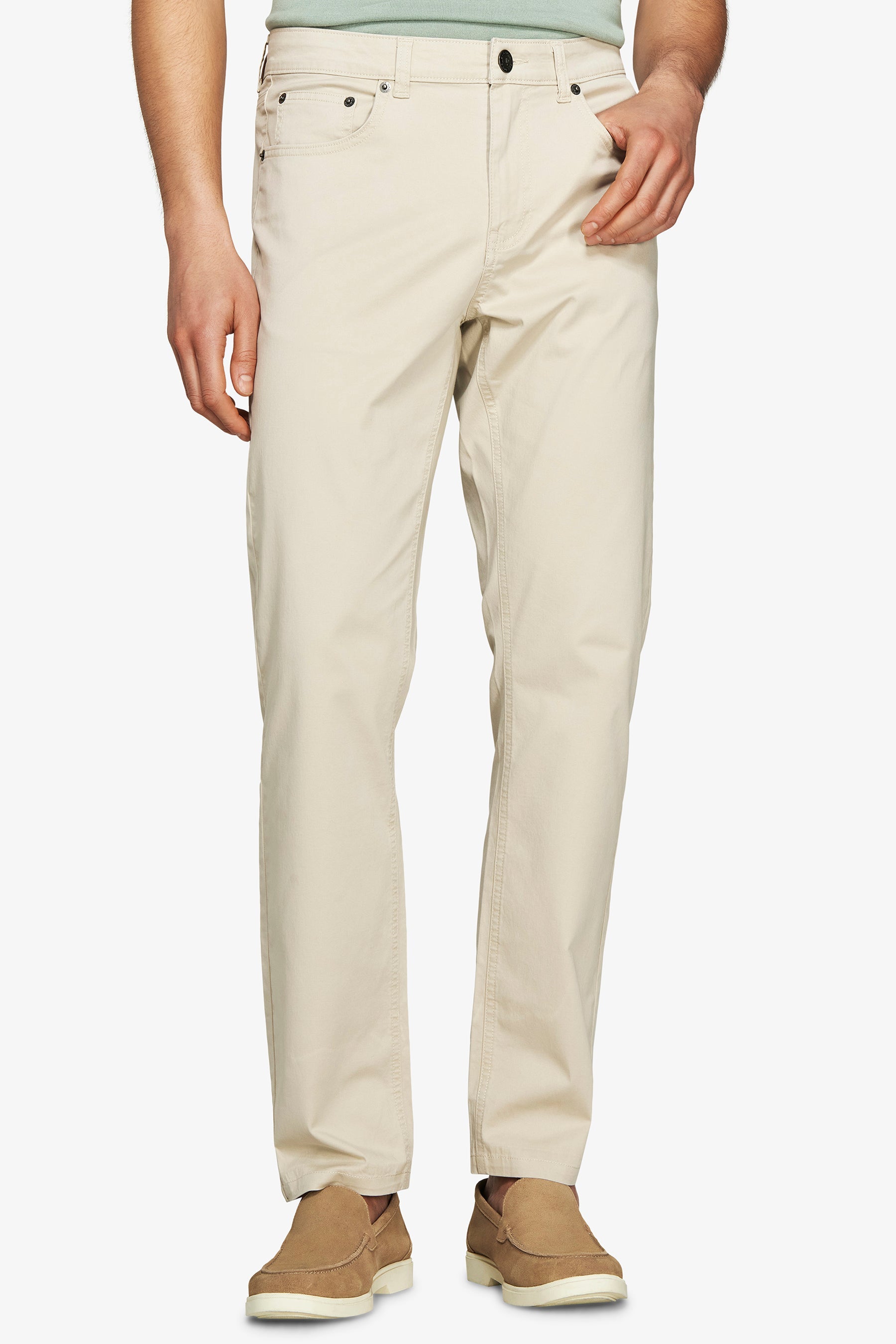 Pantaloni 5 tasche gabardina sabbia-Dan John