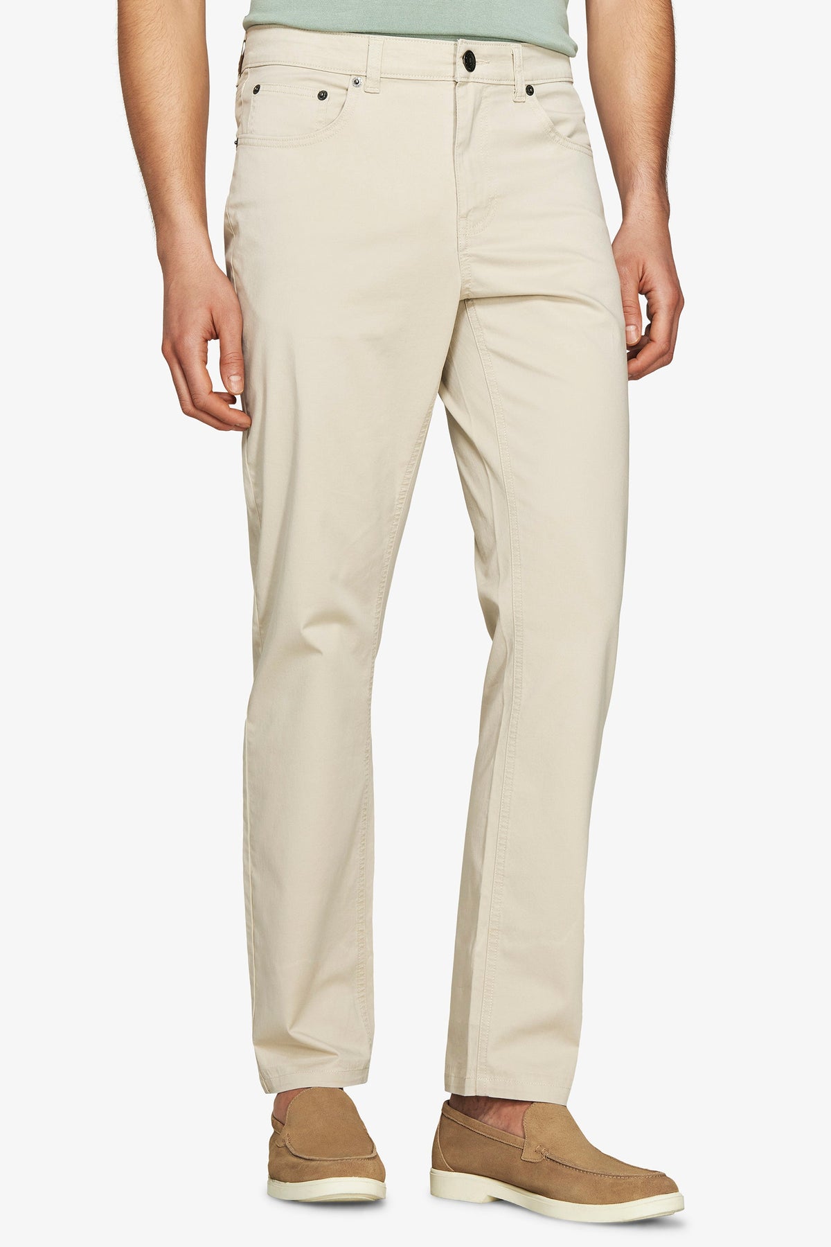Pantaloni 5 tasche gabardina sabbia-Dan John