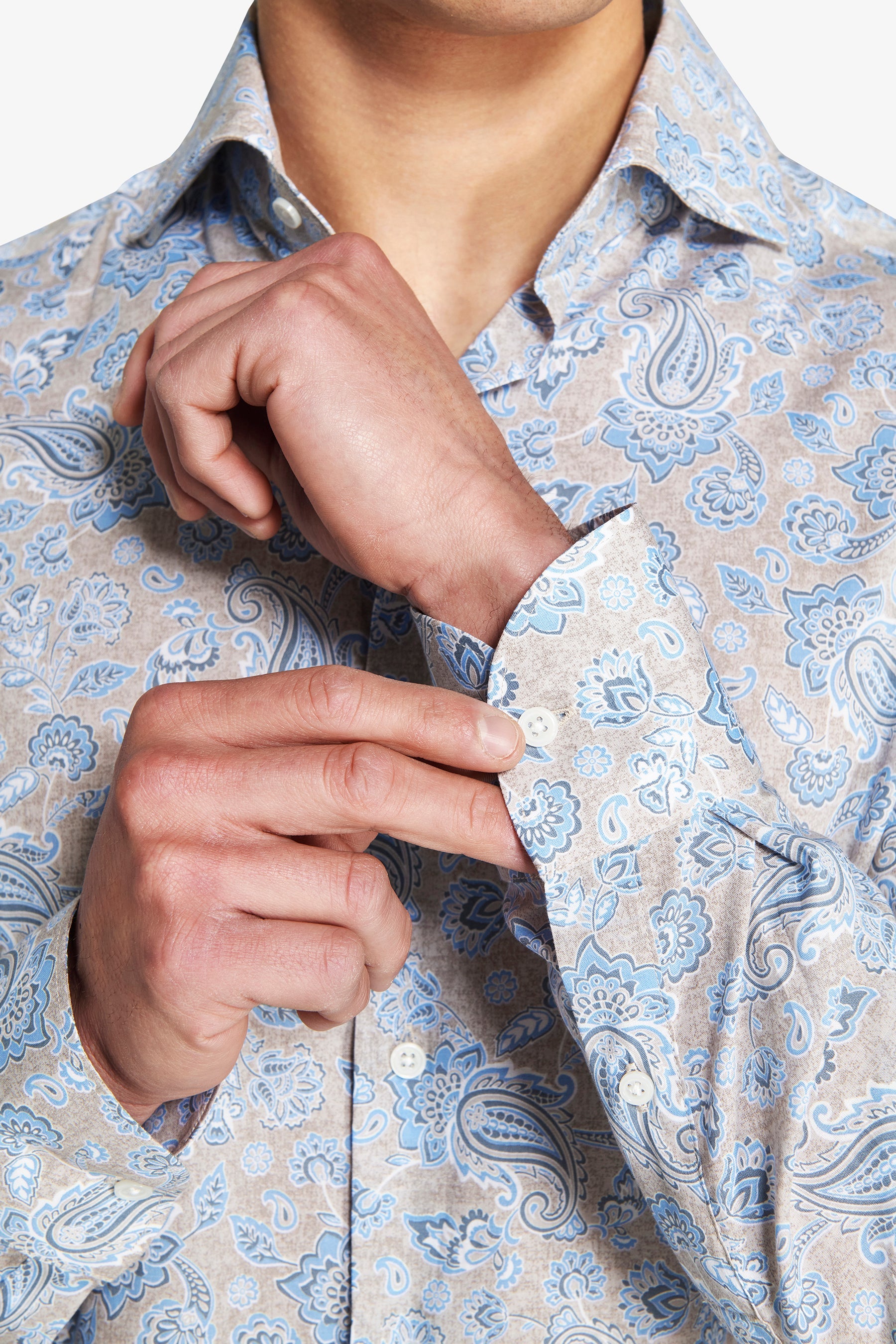 Camicia stampa all over tortora-Dan John