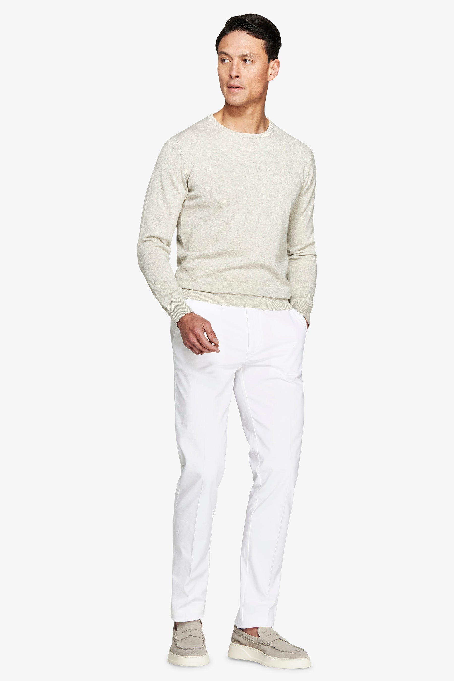Maglia girocollo basic in cotone grigia-Dan John