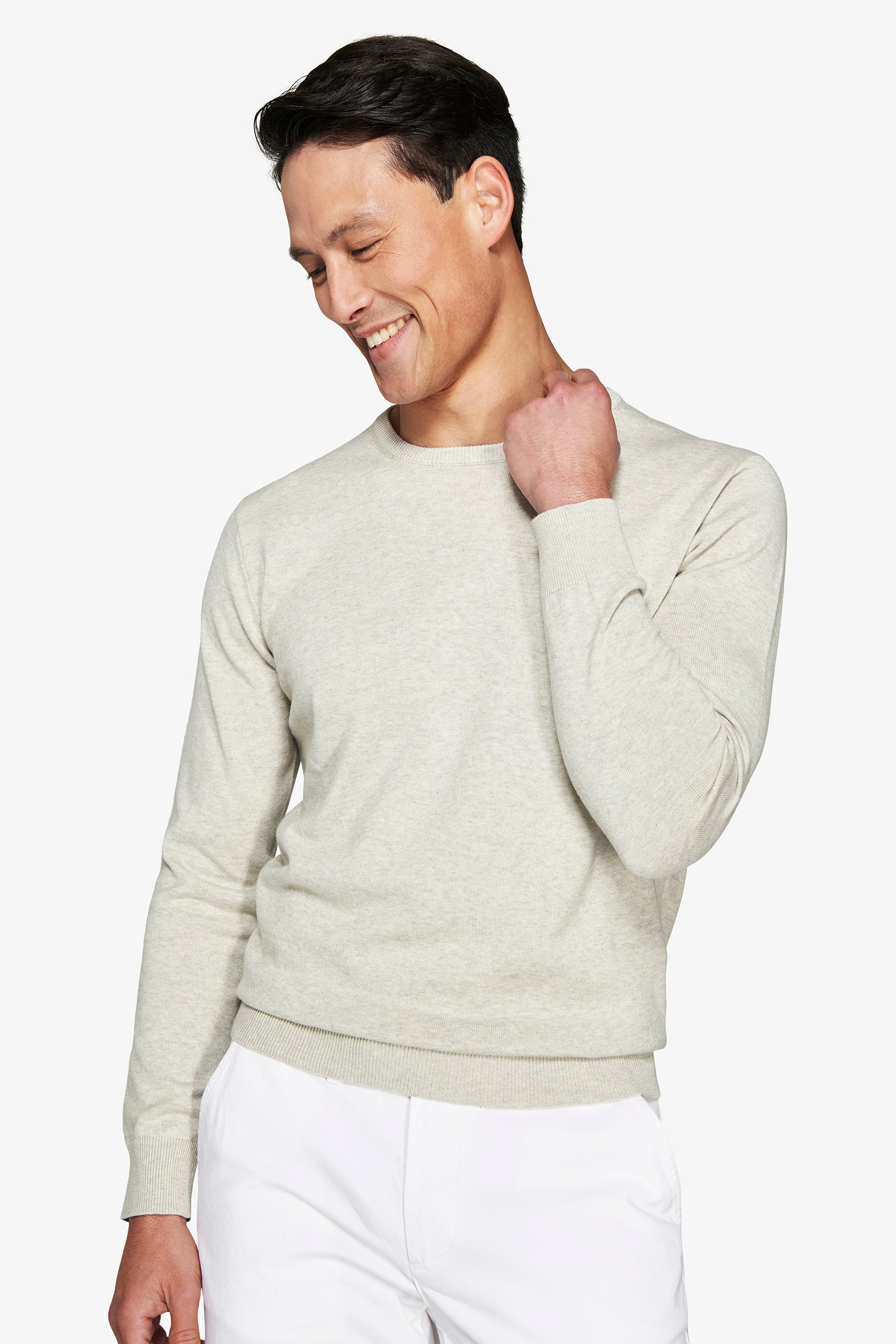 Maglia girocollo basic in cotone grigia-Dan John