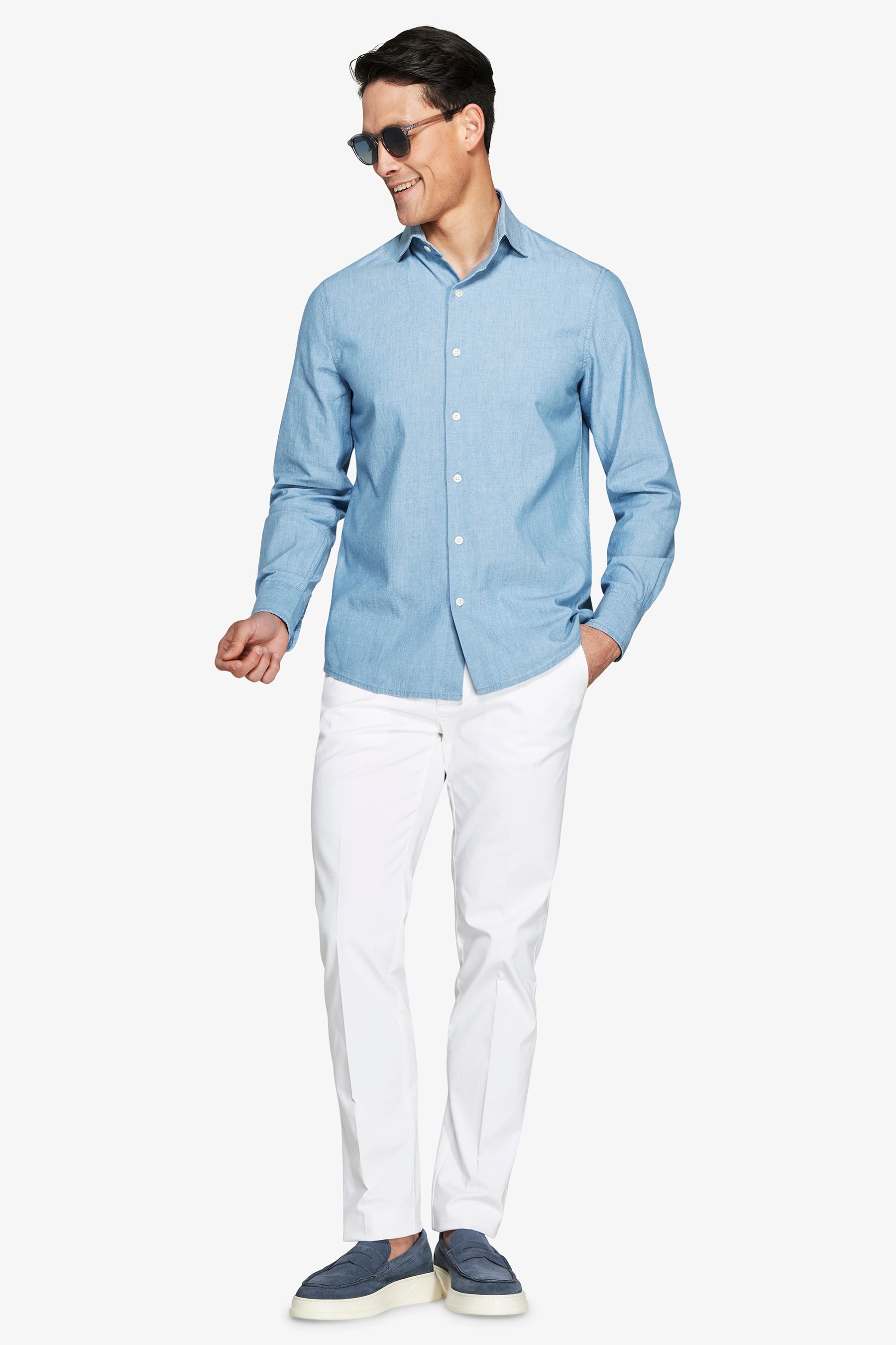 Camicia denim lavaggio chiaro-Dan John