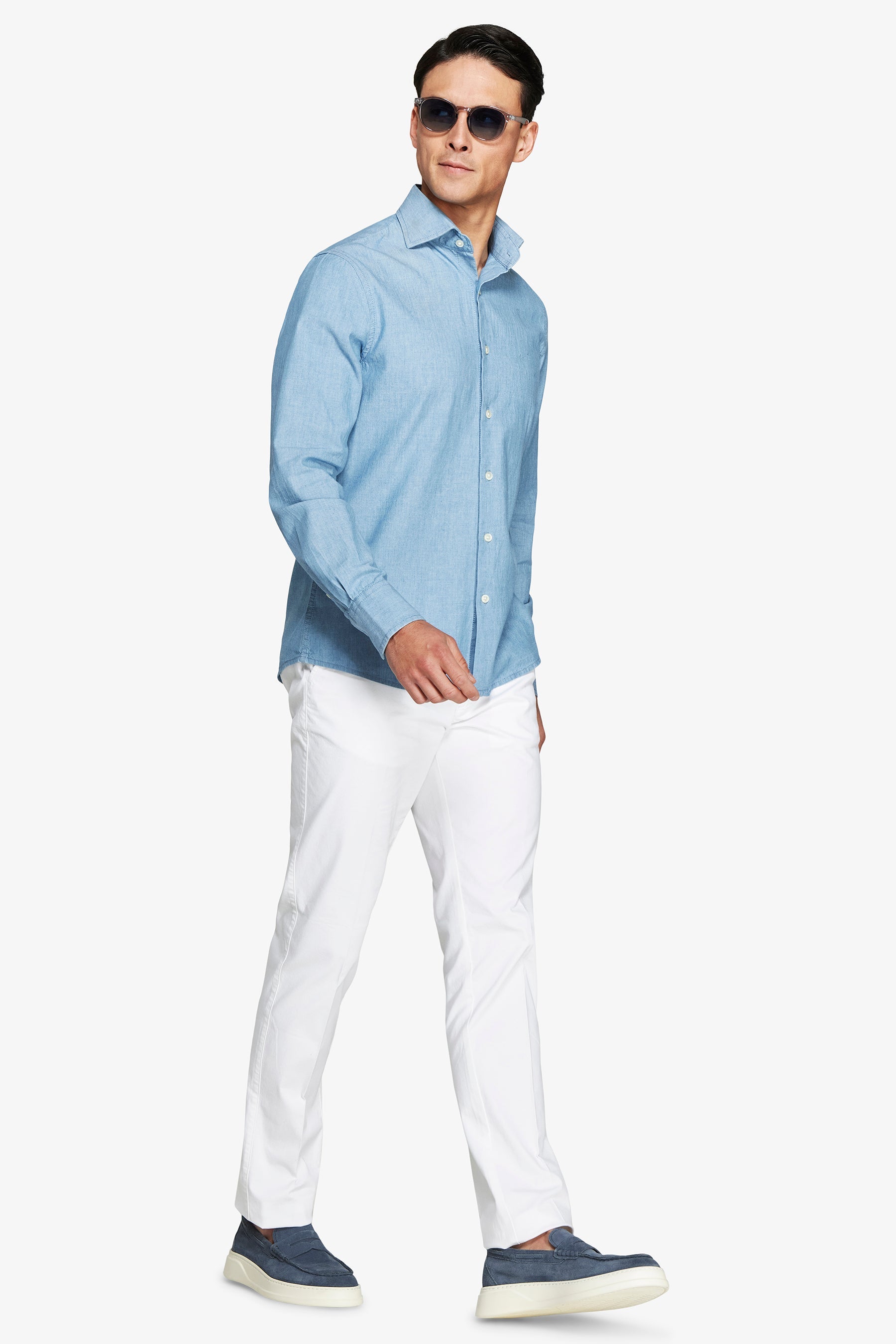 Camicia denim lavaggio chiaro-Dan John