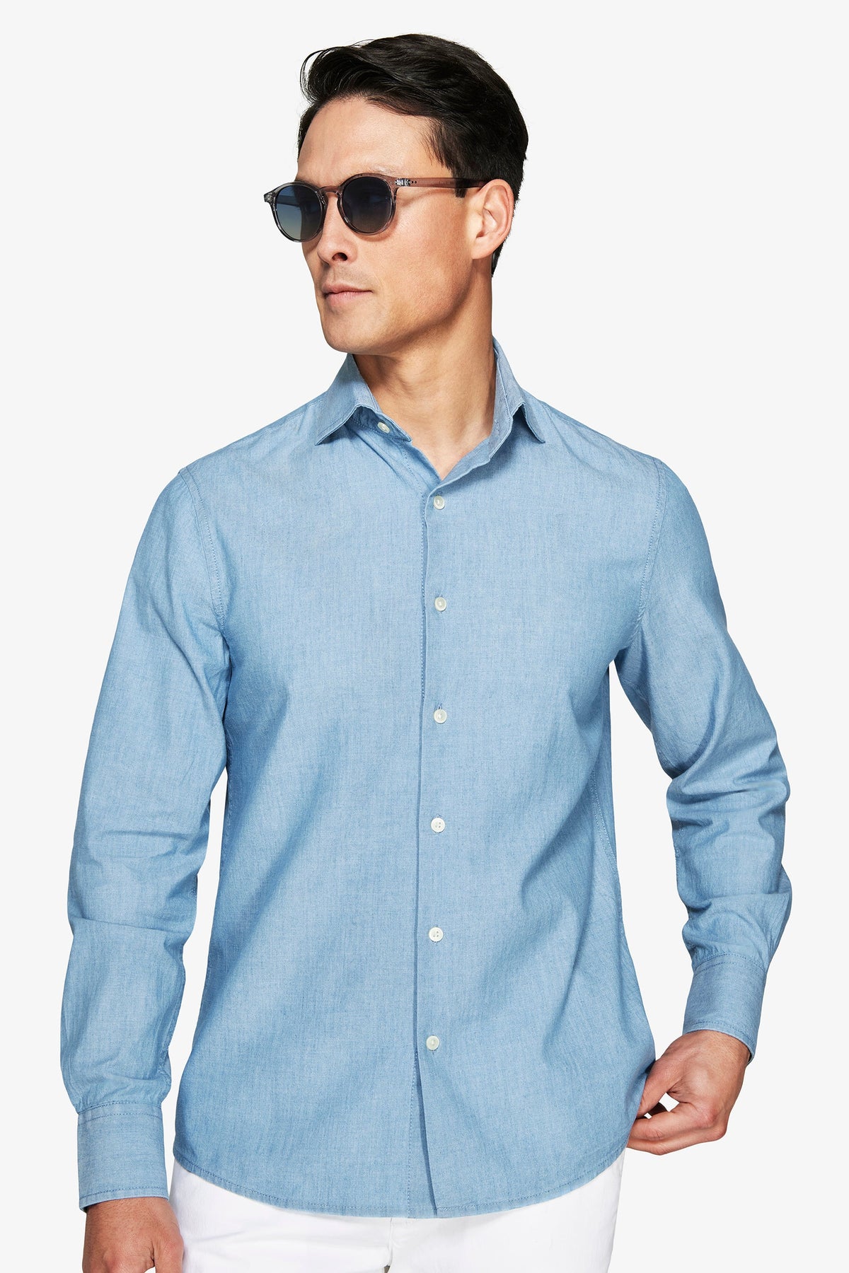 Camicia denim lavaggio chiaro-Dan John